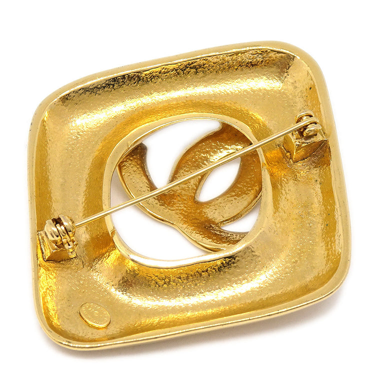 Chanel 1997 Diamond Brooch Pin Gold