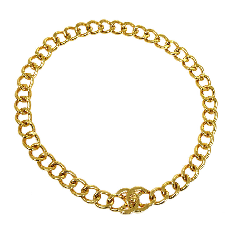 Chanel 1995 Turnlock Gold Chain Necklace