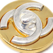 香奈儿（Chanel）1997银和金CC转锁耳环大