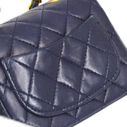 CHANEL 1990s Navy Lambskin Belt Bag Micro