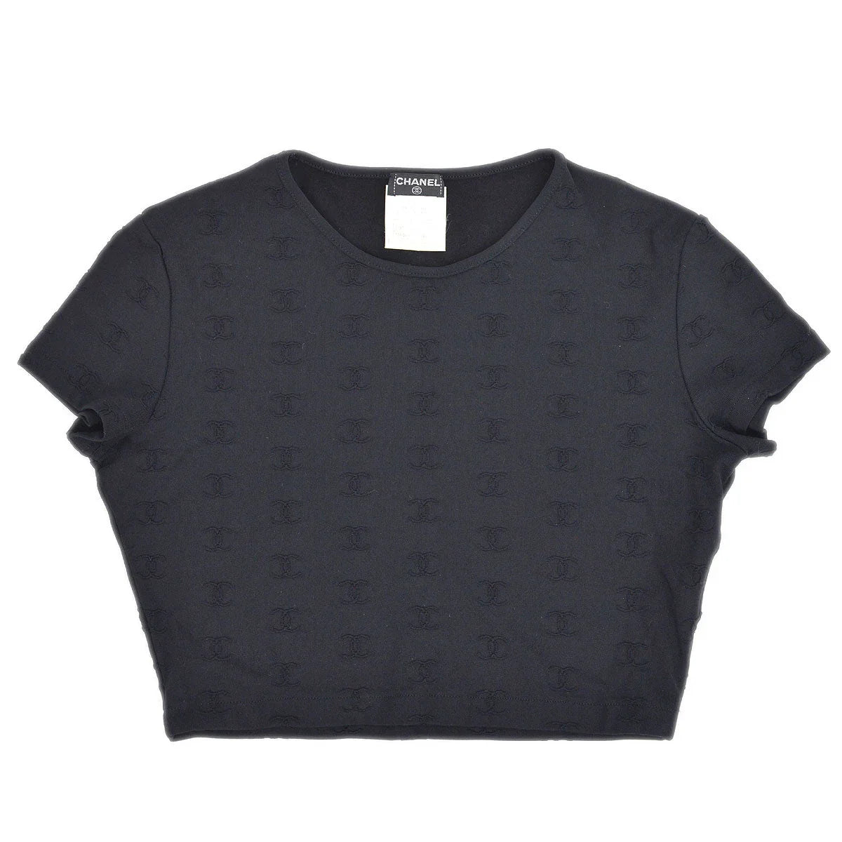 Chanel 1997 Spring CC logo-embroidered cropped T-shirt #40