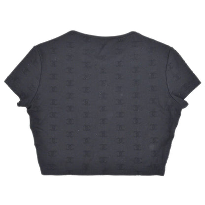 Chanel 1997 Spring CC logo-embroidered cropped T-shirt #40