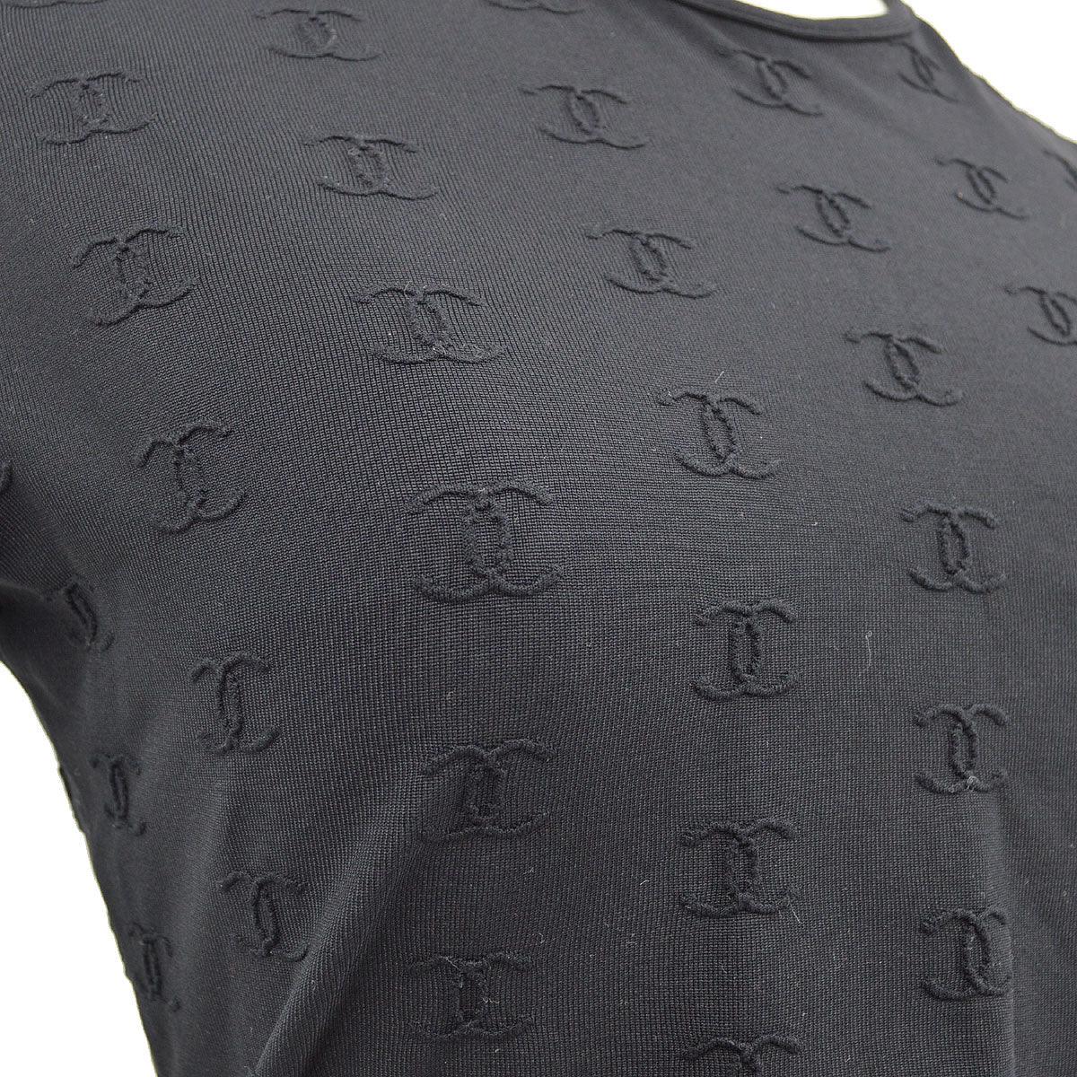 Chanel 1997 Spring CC logo-embroidered cropped T-shirt #40