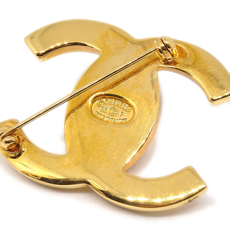 CHANEL Turnlock Brooch Pin Gold 96P