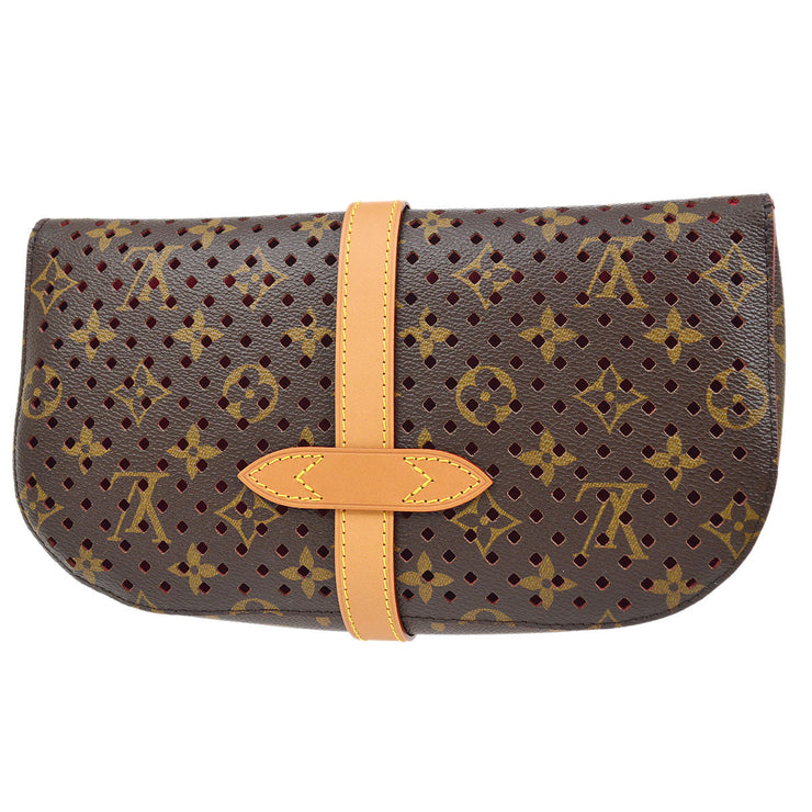Louis Vuitton 2011 Pre-owned Saumur Perforated Clutch Bag - Brown