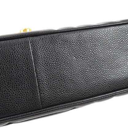 Chanel * 1994-1996 Black Caviar Jumbo Vertical Stith Classic Flap