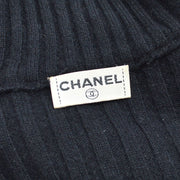 Chanel 1996ロゴパッチリブ付きカシミアジャンパー＃40