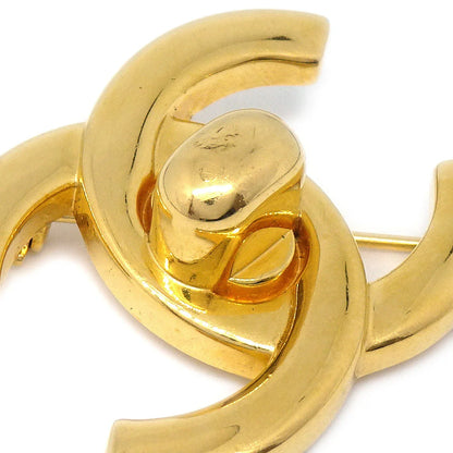 CHANEL Turnlock Brooch Gold-Plated 96A