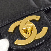 CHANEL 1991-1994 Vertical Classic Flap Jumbo Black Caviar