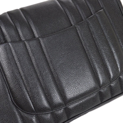 CHANEL 1991-1994 Vertical Classic Flap Jumbo Black Caviar