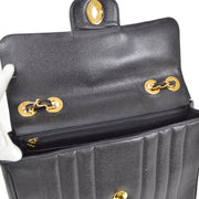 CHANEL 1991-1994 Vertical Classic Flap Jumbo Black Caviar