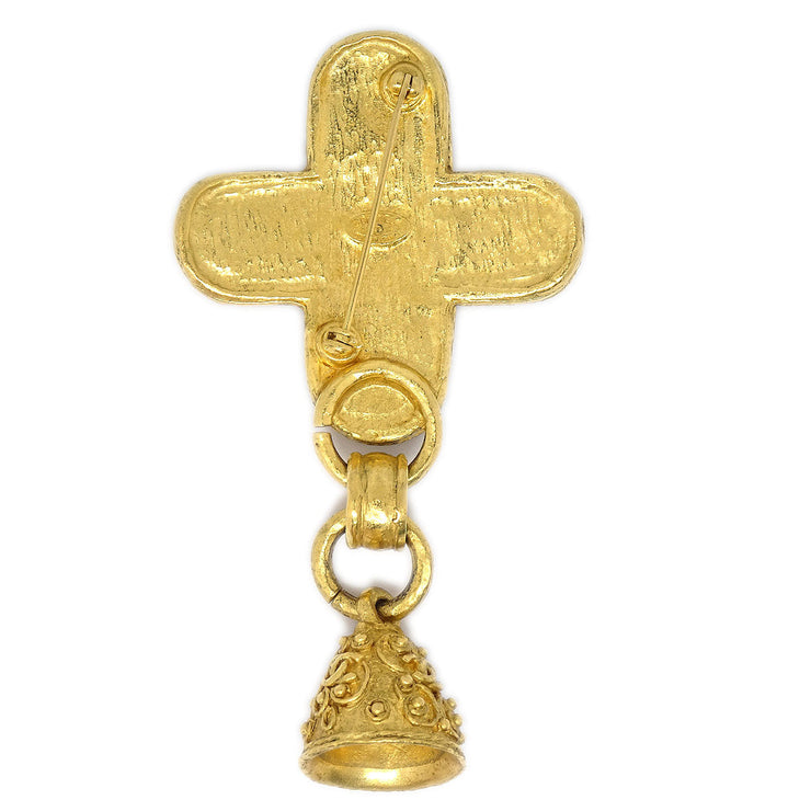 CHANEL 1994 CC Cross Bell Brooch