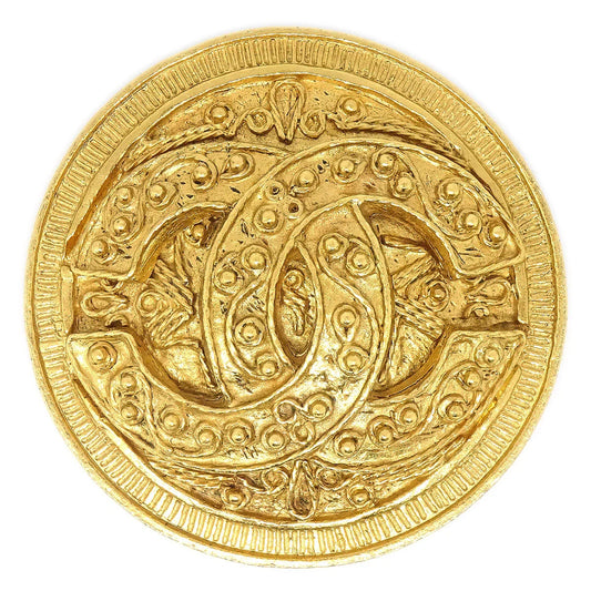 Chanel 1994 Filigree Brooch Pin Gold