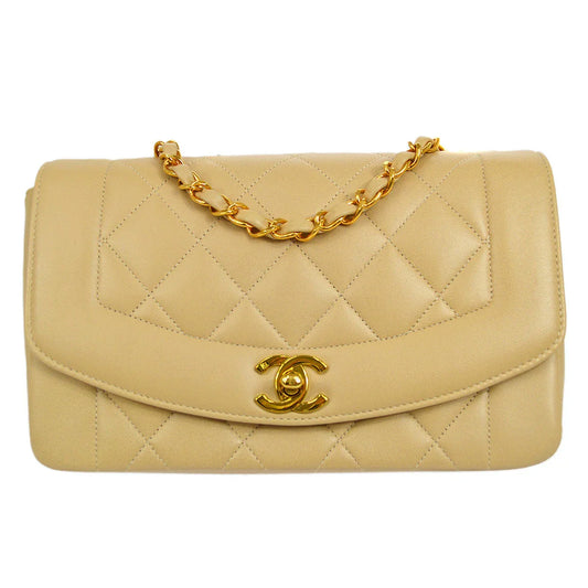 Chanel * 1994-1996 Beige Lambskin Diana Small