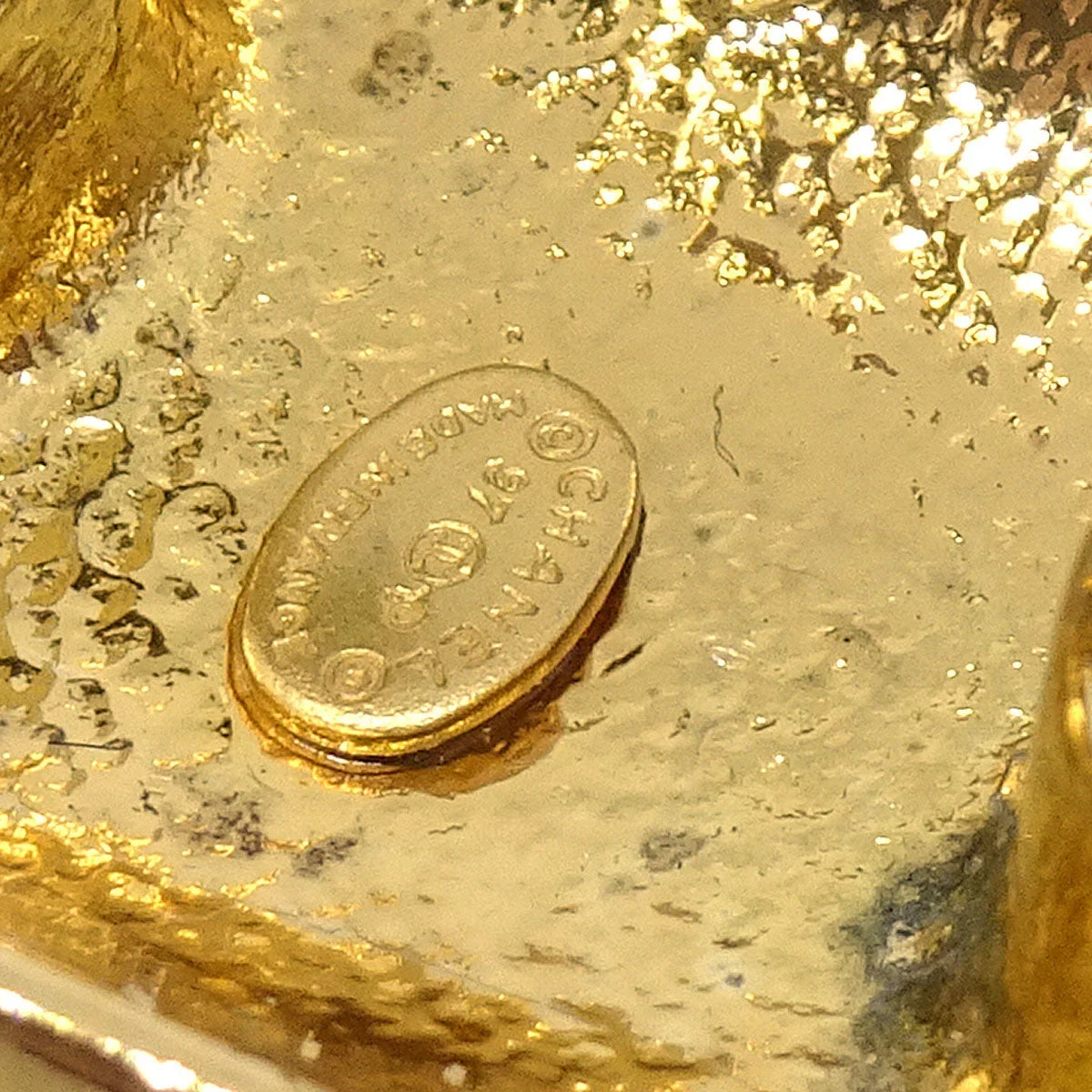 CHANEL 1997 Earrings Clip-On Gold 97P