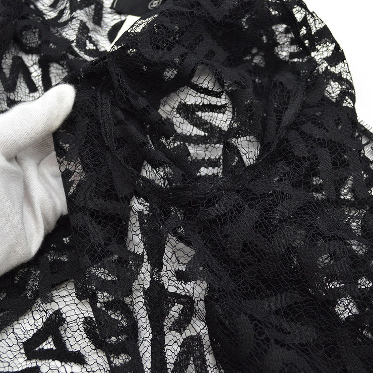 Chanel 1998 Fall logo-lettering lace cardigan #38