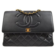 CHANEL 1991-1994 CC Flap Maxi Black Lambskin