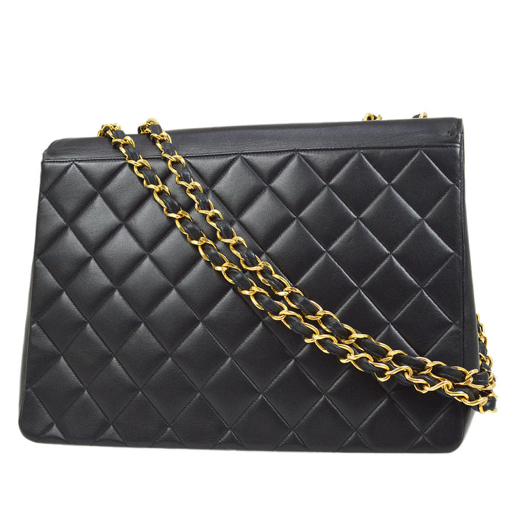 CHANEL 1991-1994 CC Flap Maxi Black Lambskin