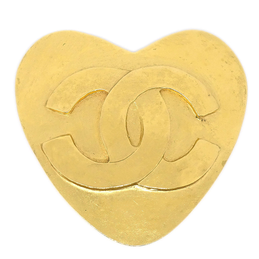 品良く着こなすため Gold Pin Brooch Heart 1995 CHANEL 95P Tokyo Vintage AMORE – イヤリング