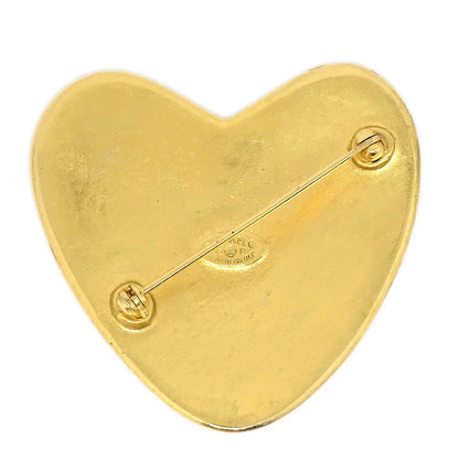 CHANEL 1995 Heart Brooch Pin Gold 95P