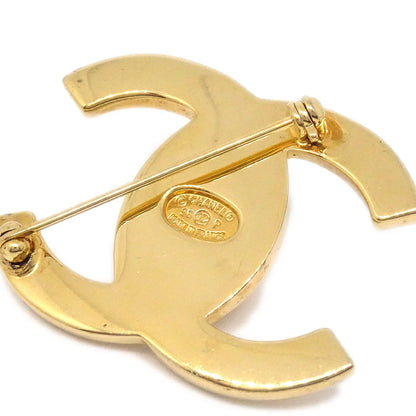 CHANEL 1996 Turnlock Brooch Pin Gold Large
