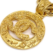 Chanel Medallion Gold Chain Necklace 94A