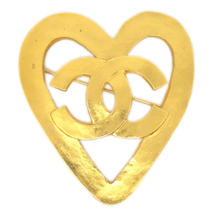 ★Chanel Heart Brouch Pin Gold 95p