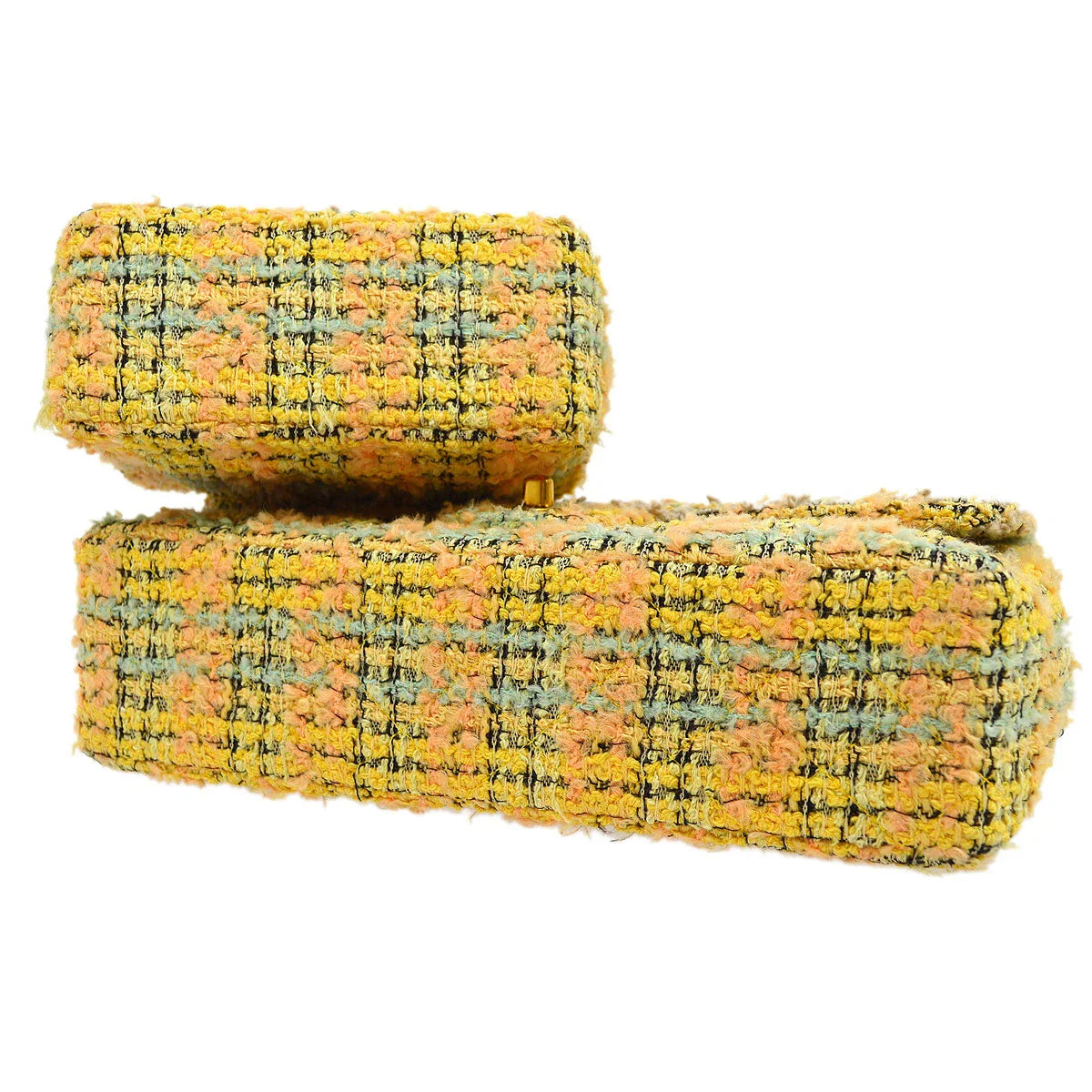 CHANEL 1994 Yellow Tweed Handbag Set