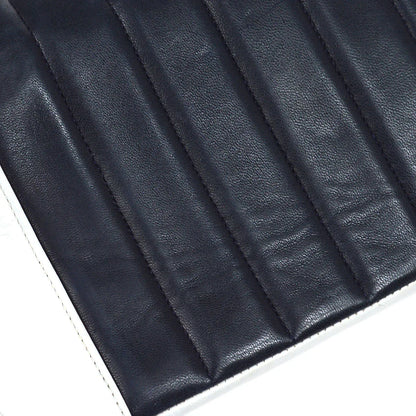 Chanel 1991-1994 Navy White Lambskin Vertical Border Flap Small