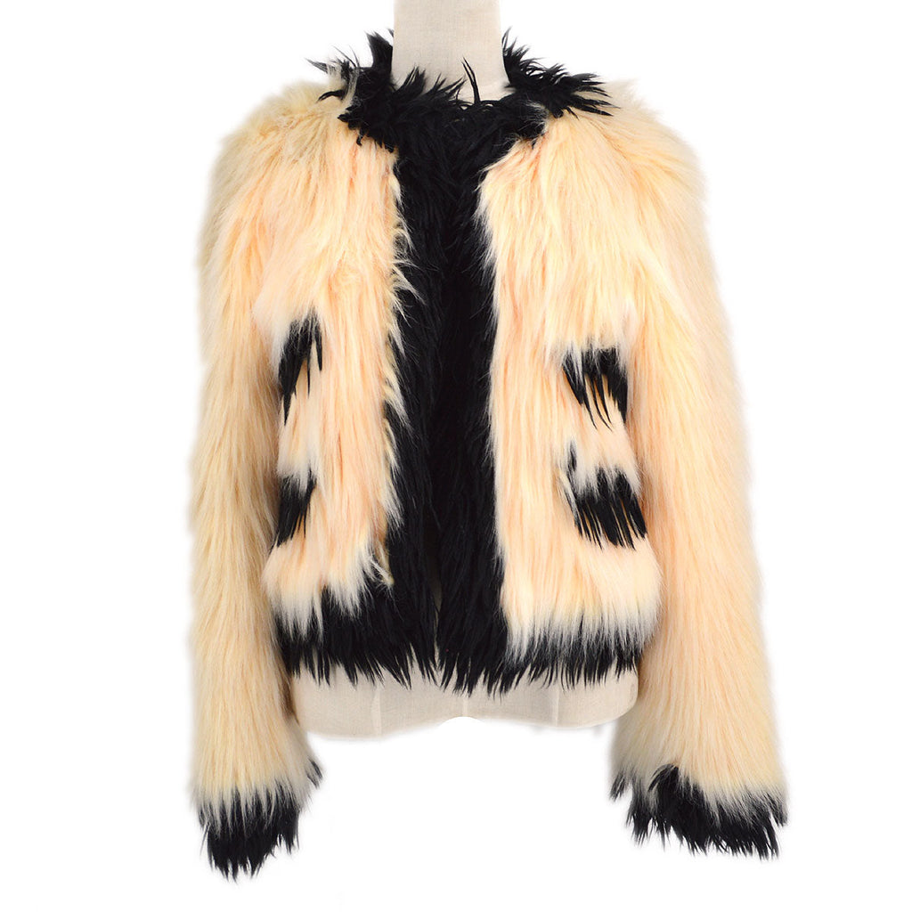Preowned Chanel La Petite Veste Noire Faux Fur Jacket In Beige  ModeSens