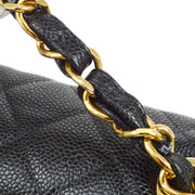CHANEL 2001-2003 Small CC Classic Flap Jumbo Black Caviar