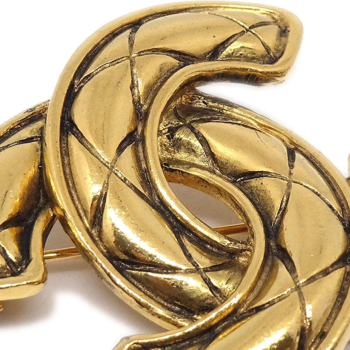 Chanel 1986-1994 Quilted CC Brooch Small 1153