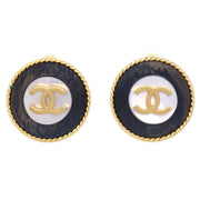 Chanel 1995 Mother-of-pearl Rope Edge Earrings Clip-On