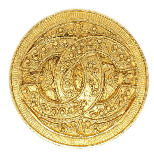 CHANEL 1994 CC Filigree Round Brooch