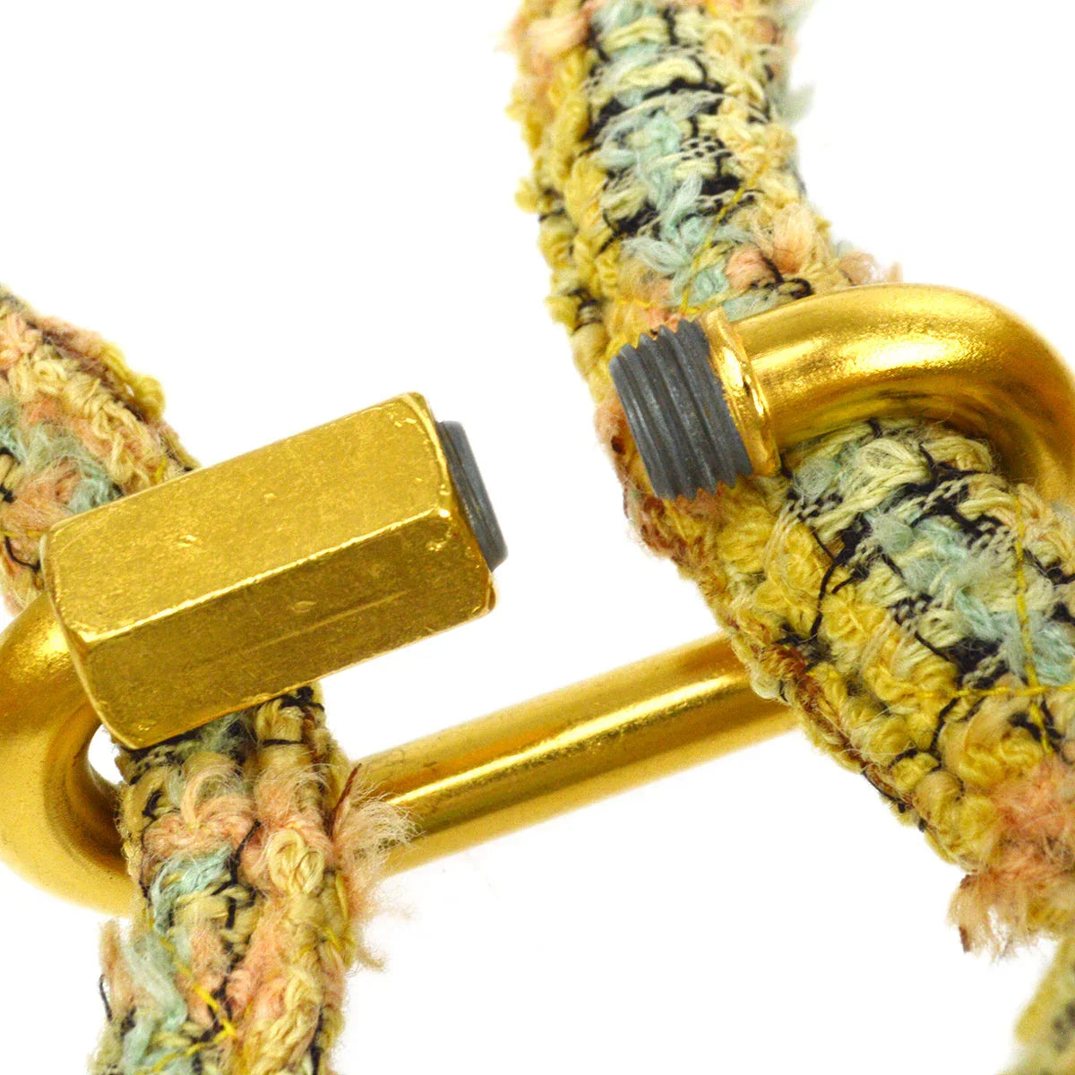 ★香奈儿 * 1991-1994顶部手柄袋套黄色花呢