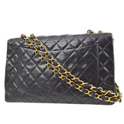 CHANEL 1994-1996 Black Lambskin Classic Flap Maxi