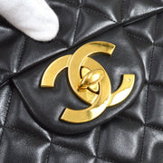 CHANEL 1994-1996 Black Lambskin Classic Flap Maxi