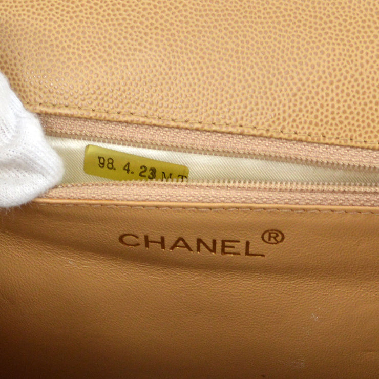 CHANEL 1998 Beige Caviar Flap Bag