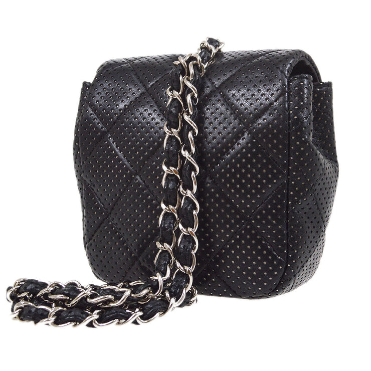 CHANEL 2007 Black Lambskin Perforated Classic Flap Micro – AMORE Vintage  Tokyo