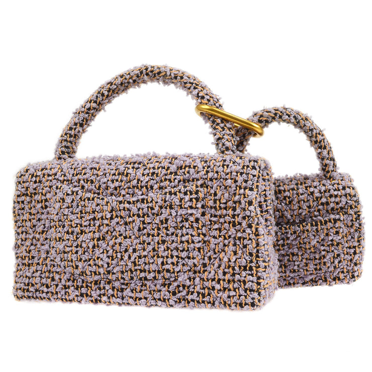 CHANEL * 1994 Classic Flap Handbag Set Purple Tweed – AMORE
