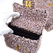 CHANEL * 1994 Classic Flap Handbag Set Purple Tweed