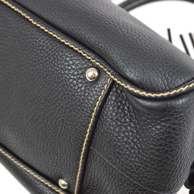 CHANEL 2003-2004 Black Caviar Tassel Handbag
