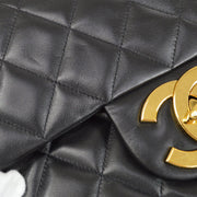 CHANEL 1991-1994 Black Lambskin Classic Flap Maxi