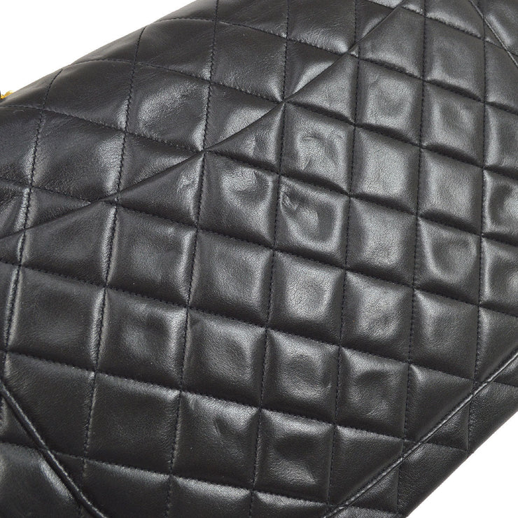 CHANEL 1991-1994 Black Lambskin Classic Flap Maxi