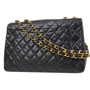 CHANEL 1994-1996 Black Lambskin Classic Flap Maxi