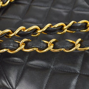 CHANEL 1994-1996 Black Lambskin Classic Flap Maxi