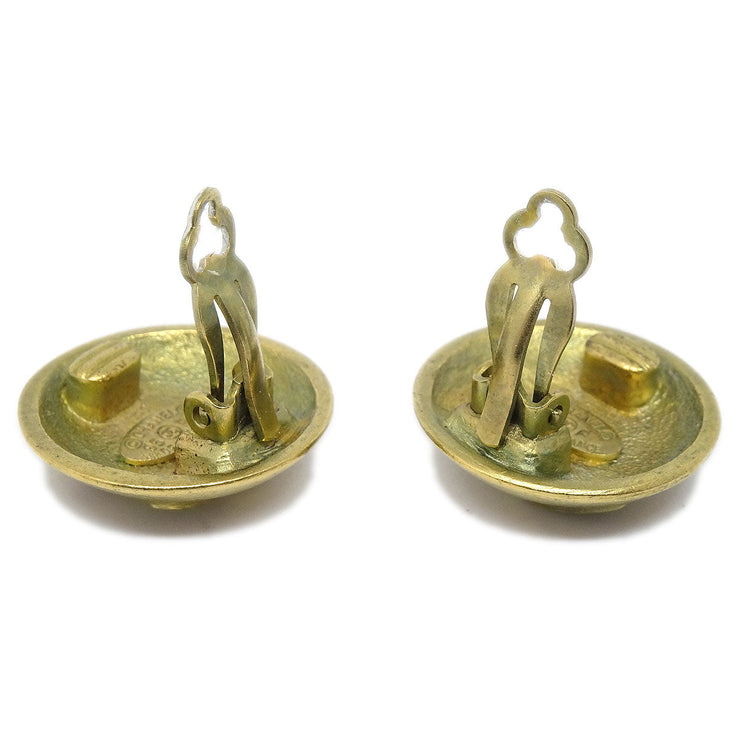 CHANEL 1995 Button Earrings Clip-On Gold