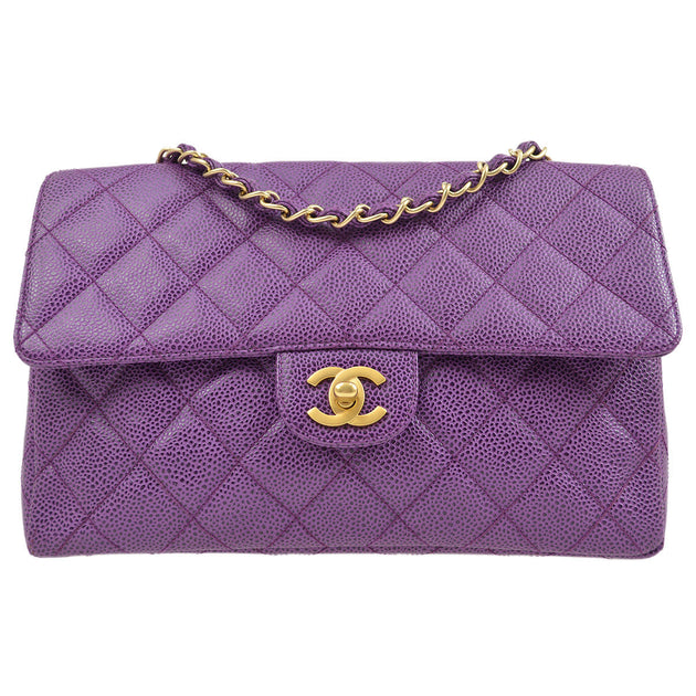 Chanel Vintage Classic 12 Jumbo Single Flap Beige Quilted Caviar