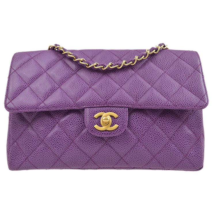 purple chanel classic flap
