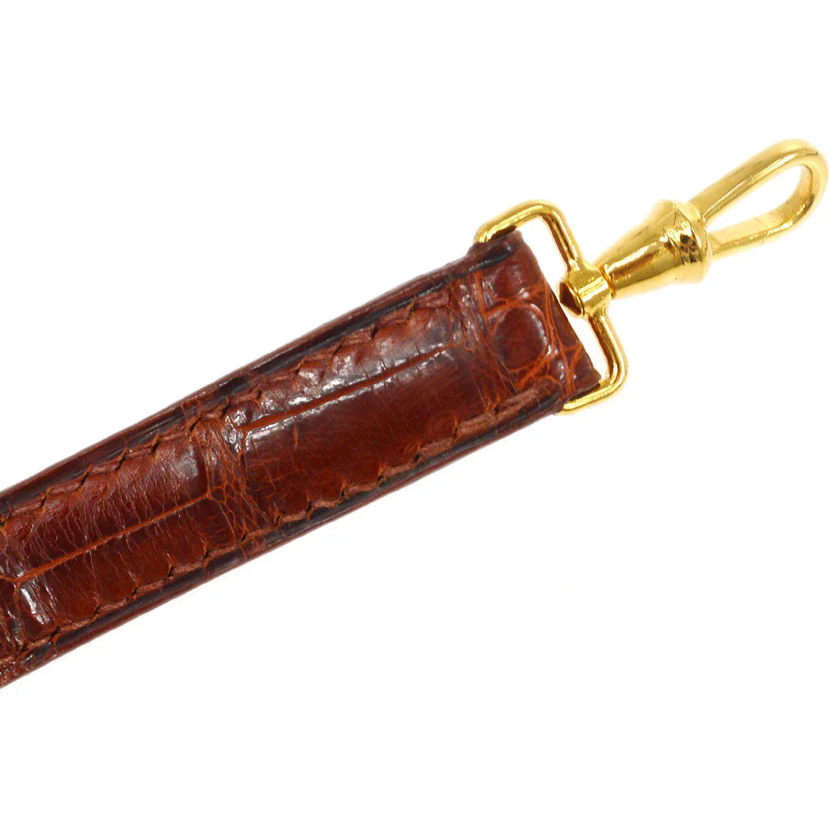 HERMES * Kelly Bag Strap Brown Alligator